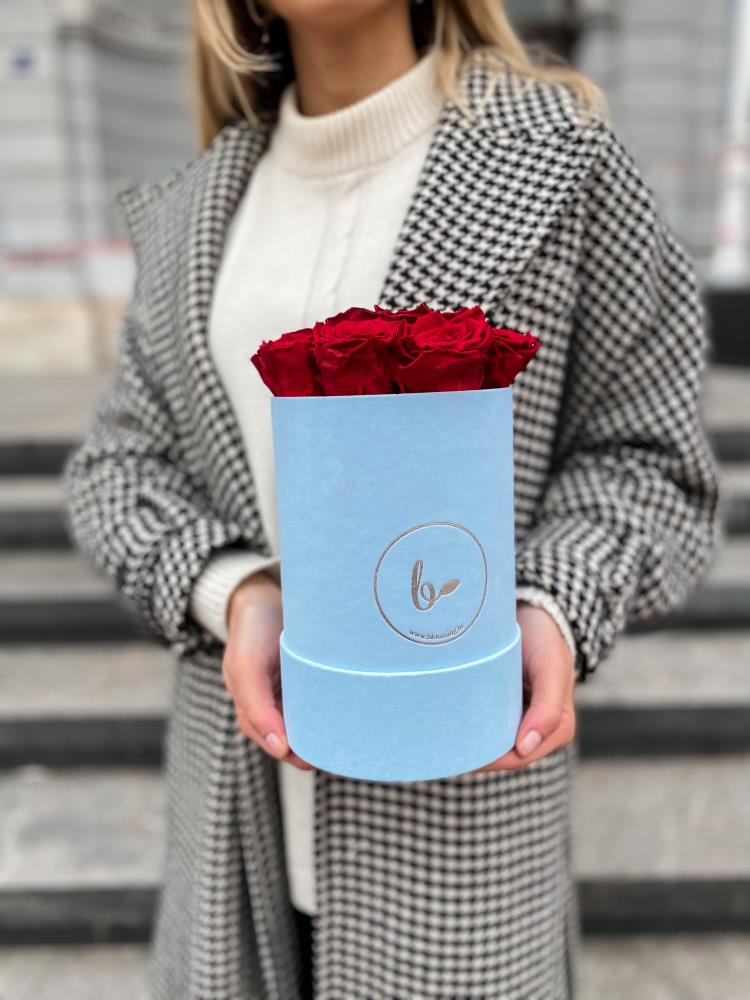 FlowerBox s dugotrajnim ružama- plavi baršun5