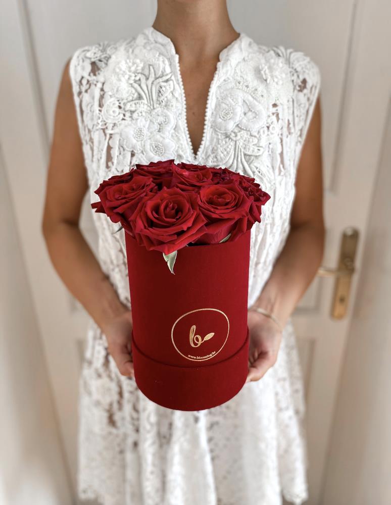 Baršunasti FlowerBox sa ružama-crveni 3