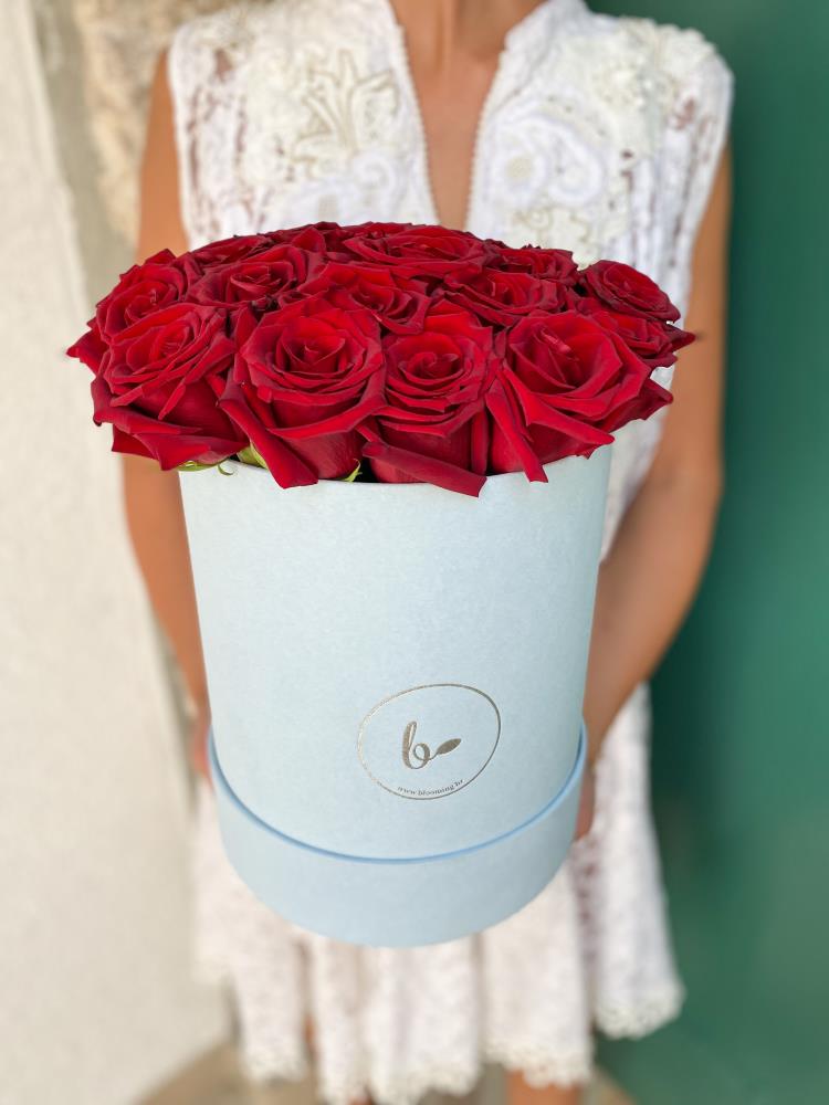Baršunasti FlowerBox sa ružama-plavi 6