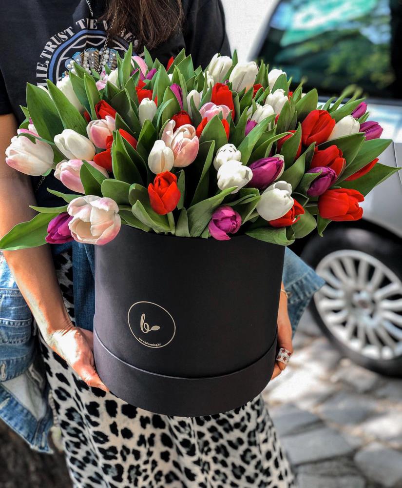 FlowerBox sa tulipanima- crni2